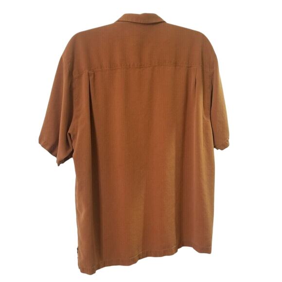 Tommy Bahama 100% Silk Cinnamon Palm Tree Short Sleeve Casual Size XL - Picture 4 of 10